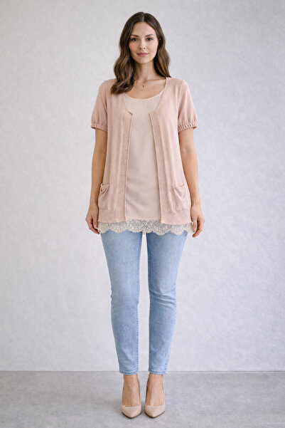 Desen Triko Twomail Athlete Blouse Double Set