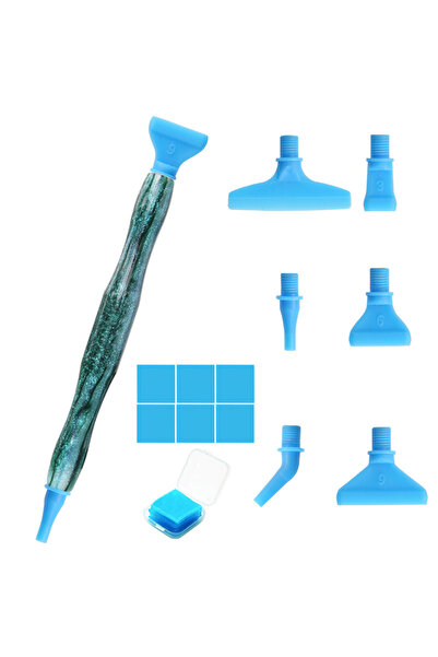 choice2 قلم رسم ماسي خماسي الأبعاد من الراتنج والبلاستيك الأخضر والطين، مع خي...