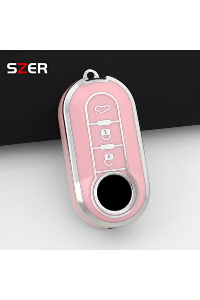 Choice8 جراب وردي اللون فقط، غطاء مفتاح سيارة قلاب من مادة TPU وردية اللون، م...