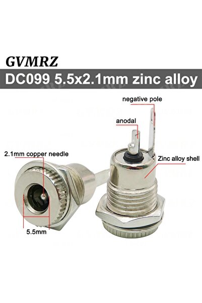 Choice7 5PCS Type1 5PCS DC-099 5.5x2.1mm/5.5mm x 2.5mm Metal DC Power Male Pl...