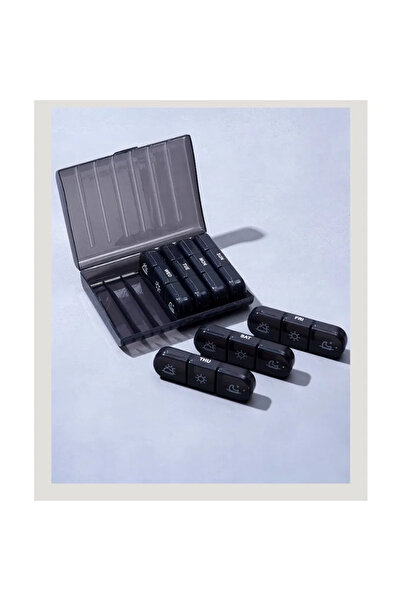 Choice3 D04-Black 1Pc Portable Pill Box 21 Boxes Rainbow-Colored Convenient M...