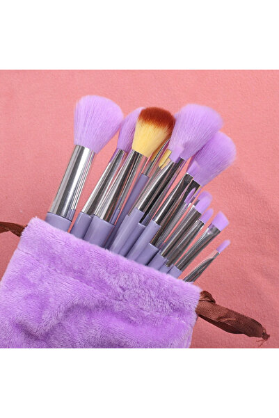 Choice3 C505- حقيبة بنفسجية، مجموعة فرش مكياج مكونة من 13 قطعة: فرشاة كونسيلر...