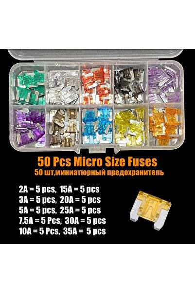 Choice5 ٥٠ قطعة من فيوزات السيارات الصغيرة والمتوسطة الحجم (٢ أمبير/٣ أمبير/٥...