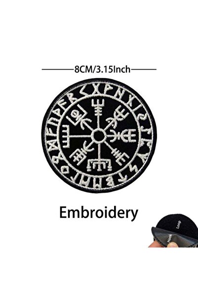 Choice13 HK116-07 شعار معنوي مطرز برمز رونية فايكنج، محارب الفايكنج النوردي