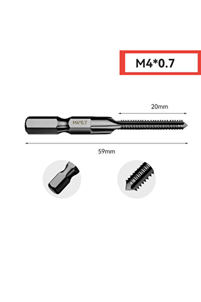 Choice4 4mm 1PCS HSS 6542 Tap Drill Bit Hex Shank Thread Metric Tap 2.5-12mm ...