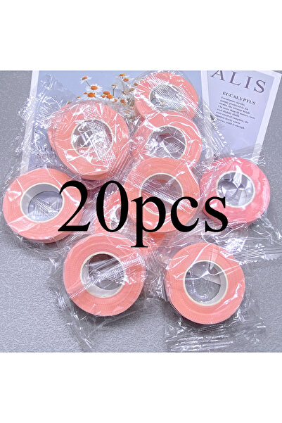 Choice1 20 قطعة من شريط لاصق الرموش الوردي، 20 لفة، لتمديد الرموش، شريط غير م...
