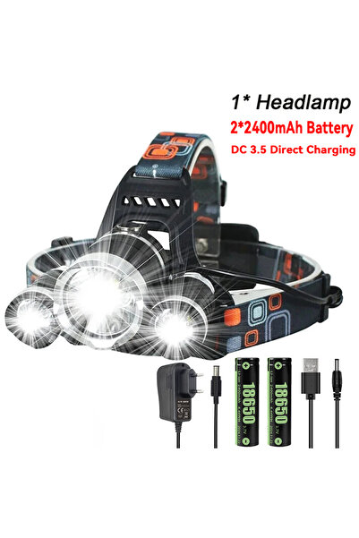 Choice6 مصباح رأس قابل لإعادة الشحن عبر منفذ USB من هايناست، طراز B، مزود ببط...