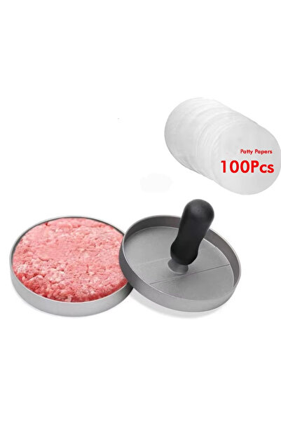 Choice8 مكبس برجر أسود اللون مع أوراق، أداة لتحضير البرجر، مصنوع من الألومنيو...