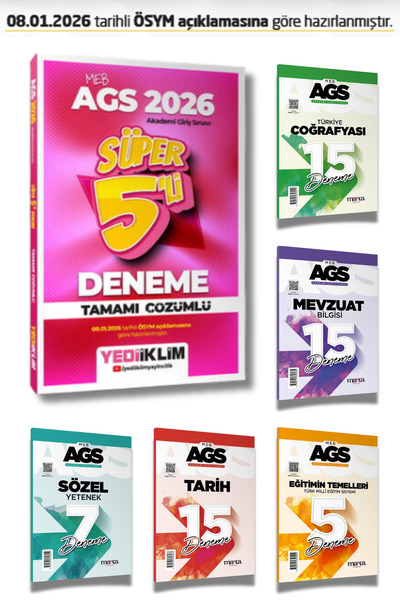 Yediiklim Yayınları Yediiklim 2026 MEB-AGS Tüm Dersler Süper 5 li Deneme Çözü...