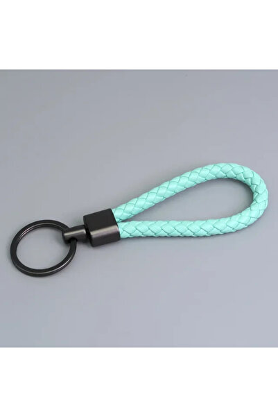 Choice10 light green Car Key Accessories PU Woven Keyring Gift Leather Keycha...
