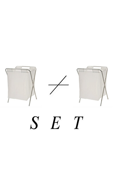 IKEA 2'li SET JÄLL çamaşır sepeti , beyaz, 50 lt