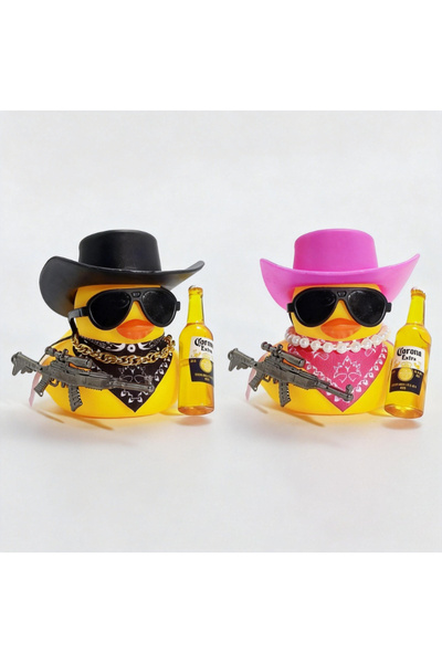 Choice9 زينة لوحة القيادة للسيارة على شكل بطة صفراء ووردية لطيفة تحمل رمز الح...