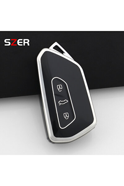 Choice10 غطاء أسود فقط لمفتاح السيارة من مادة TPU، مناسب لسيارات فولكس فاجن ج...