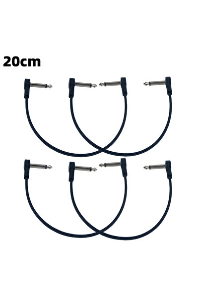 Choice1 20cm 4pcs 4Pcs Anti-Noise Electric Guitar Pedal Audio Cable 1/4 In Ri...