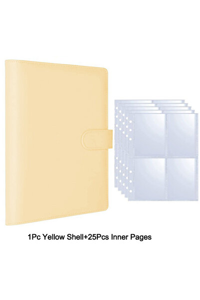 Choice8 Yellow-25 pages 25pcs Page(4 Grids) Photo Card A5-Binder Kpop Photo A...