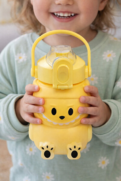 ARVALE Cute Monster Water Bottle 1000 ml – Leak-Proof Water Bottle with Straw...