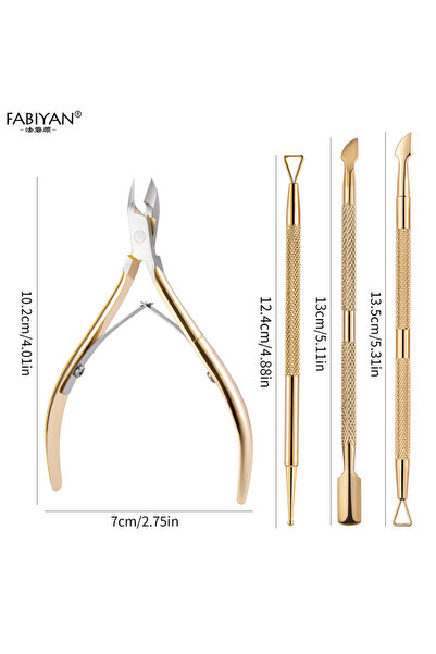 Choice 4pcs set 2/3/4Pcs Set Gold Manicure Set Stainless Steel Nail Cuticle S...
