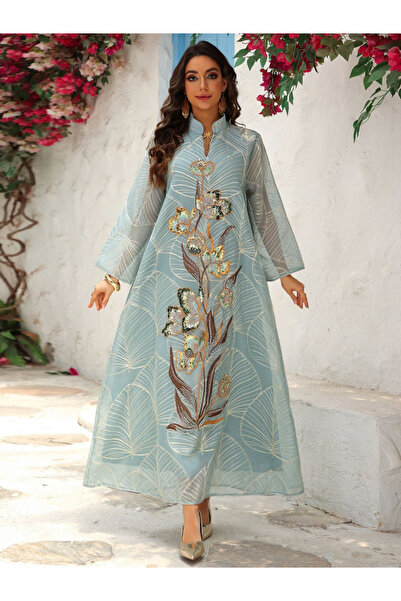 Take Two By Styli Women Textured Embellished Sequined Jalabiya