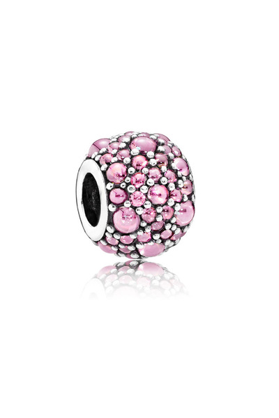 Choice4 B1703 NEW 925 Silver European Pink Cake Bag Flower Heart Dress Pendan...