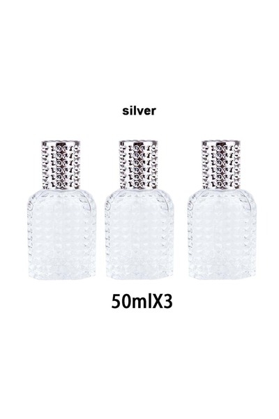 Choice7 109-فضي-50 مل × 3 (1/3 قطعة) زجاجة عطر زجاجية محمولة بتصميم أناناس جد...