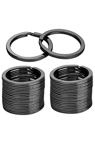 Choice6 30 PCS Black 30/50/80 Pcs 1- inch Open Key Rings, Flat Key Rings for ...