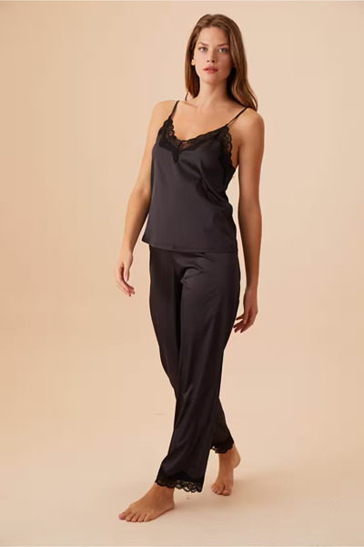 SUWEN Black Pansy Pants