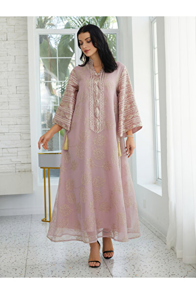 Take Two By Styli جلابيات نسائية ذو ملمس بارز مزينة بشرابات منقوشة