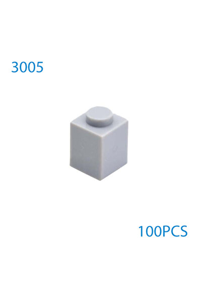 Choice12 100 قطعة من الطوب الرمادي الفاتح، مقاس 1x1، رقم 3005، متوافقة مع مجس...