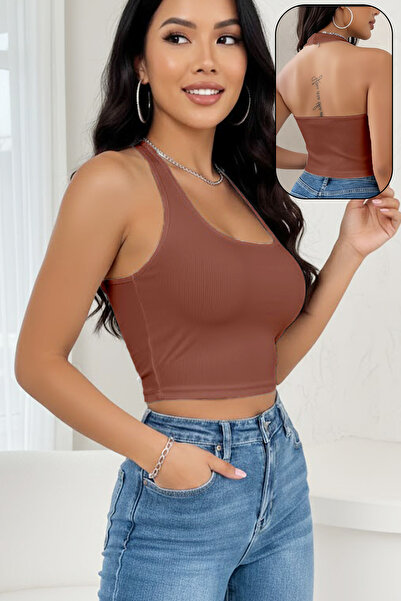 LoremLavida Halter Neck Crop Blouse Undershirt