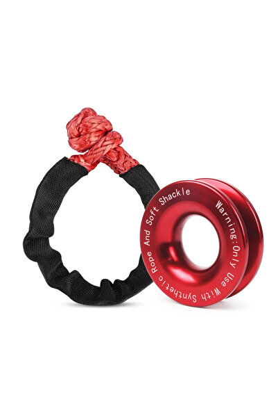 Choice8 Red-SZ-YP 41000lbs Winch Rope Synthetic Soft Shackle+Recovery Ring Se...
