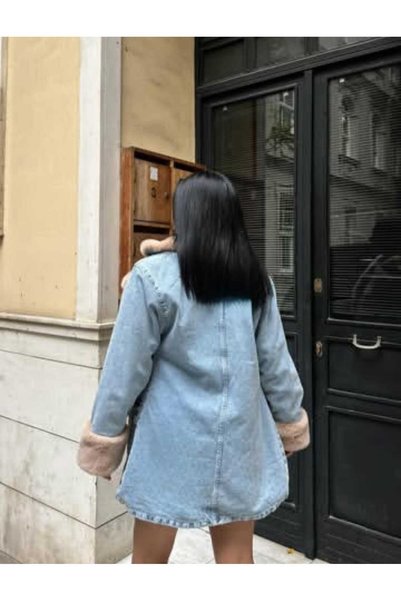 Kısmetin Butiği Women's Coats Fur Coat Jacket Make a Difference New Season Warm and Cozy Coffee Color