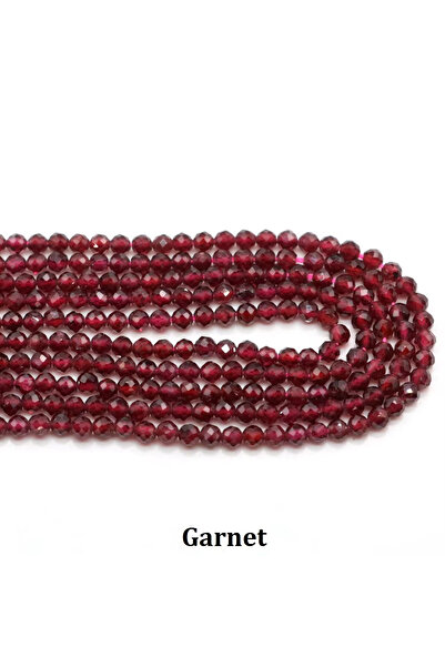 Choice12 4mm ( About 91pcs ) Garnet 2/3/4mm Natural Faceted Garnet Beads Smal...