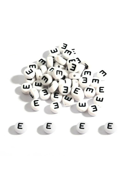 Choice30 100PCS E 100-500PCS Acrylic A-Z 26 Letter Beads Round Loose Spacer W...