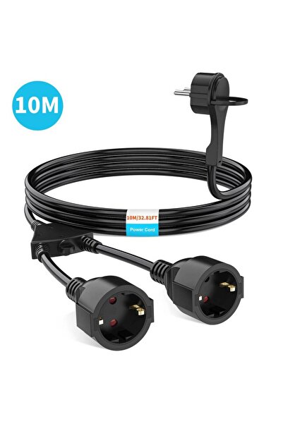 Choice8 2AC 10m black Eu pull ring plug extension cord expansion sket 4000W 1...