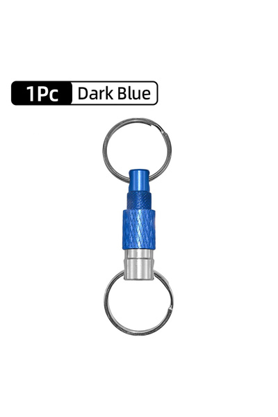 Choice13 سلسلة مفاتيح معدنية قابلة للفصل مزدوجة الفتح، لون أزرق داكن، قطعة وا...