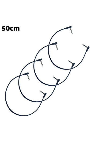 Choice3 50cm 4pcs 4Pcs Anti-Noise Electric Guitar Pedal Audio Cable 1/4 In Ri...