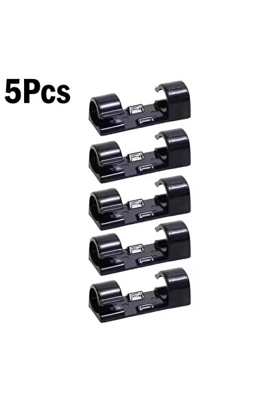 Choice4 5 مشابك كابلات سوداء لتنظيم الأسلاك المتدلية، إدارة الأسلاك، منظم كاب...