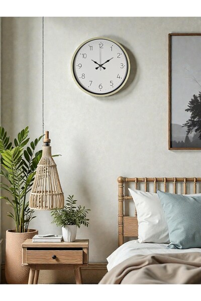 NW NessiWorld 36 Cm Krem Sade Dekoratif Duvar Saati