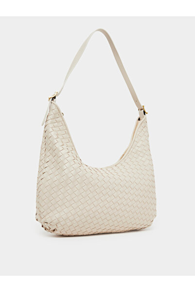 Styli Beige Woven Shoulder Bag