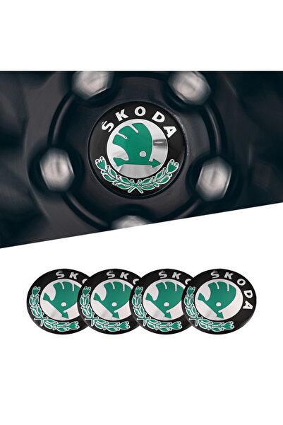 Choice1 الأخضر 4 قطعة 56 مللي متر سيارة عجلة المركز كاب شعار ملصق لسكودا سوبي...