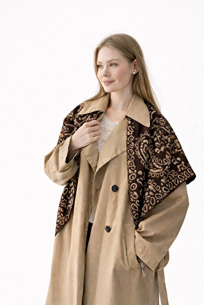 Wega Moda Patterned Triangle Double-Sided Shoulder Shawl – Women's Knitwear S...