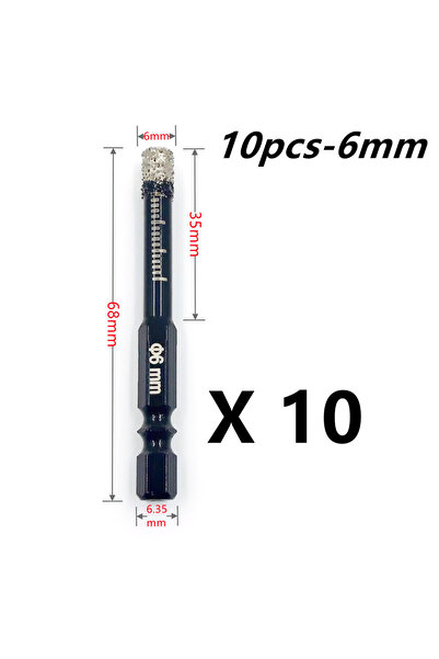 choice2 10 قطع - 6 مم، 5-16 مم، مثقاب سداسي ملحوم جاف لبلاط السيراميك والرخام...