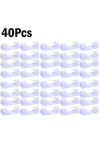 Choice6 40 مشبك كابل أبيض، منظم أسلاك، حامل أسلاك، إدارة الكابلات، منظم كابلا...