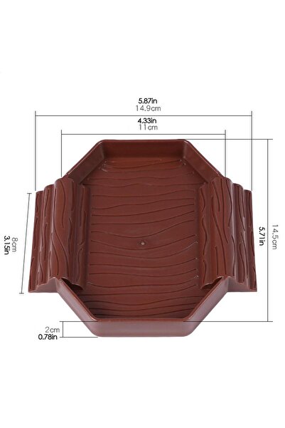 Choice Red Brown Tortoise Water Dish Anti-Slip Reptile Pool Dish Decorative T...