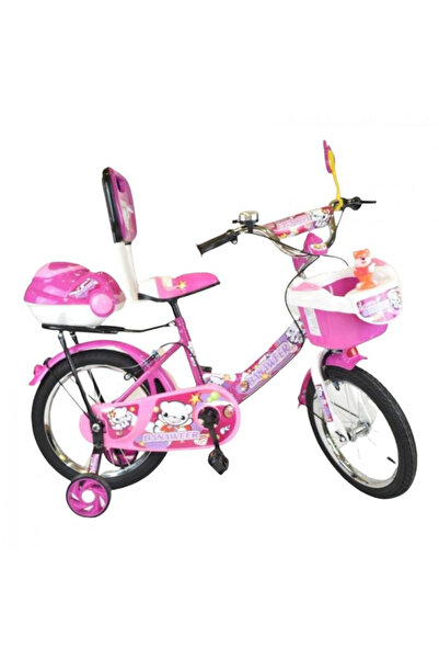 BAZAAR5 Children's bicycle with side wheels, front basket and rear box, size 16