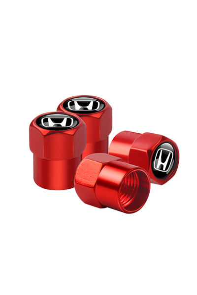 Choice27 صمامات إطارات سيارات هوندا - أحمر، 4 قطع، أغطية صمامات إطارات لسيارا...