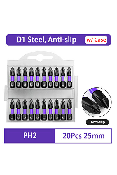Choice10 20 قطعة من رؤوس مفكات البراغي D1 مانعة للانزلاق ومقاومة للصدمات، 25 ...