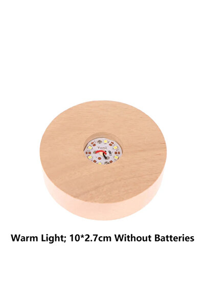 Choice1 حامل إضاءة LED خشبي دائري بقطر 8/10 سم يعمل بالبطارية، بإضاءة دافئة 1...