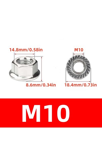 choice2 M10-2Pcs SS 5/10/20pcs Flange Nut Lock Nut M3 M4 M5 M6 M8 M10 High Qu...