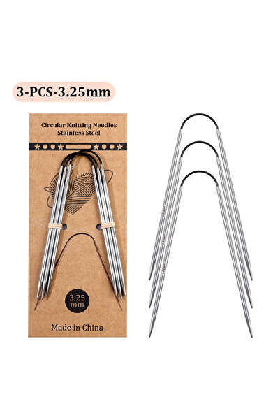 choice2 KN058-C6 23cm Short Circular Needles Stainless Steel Hollow Hand Knit...
